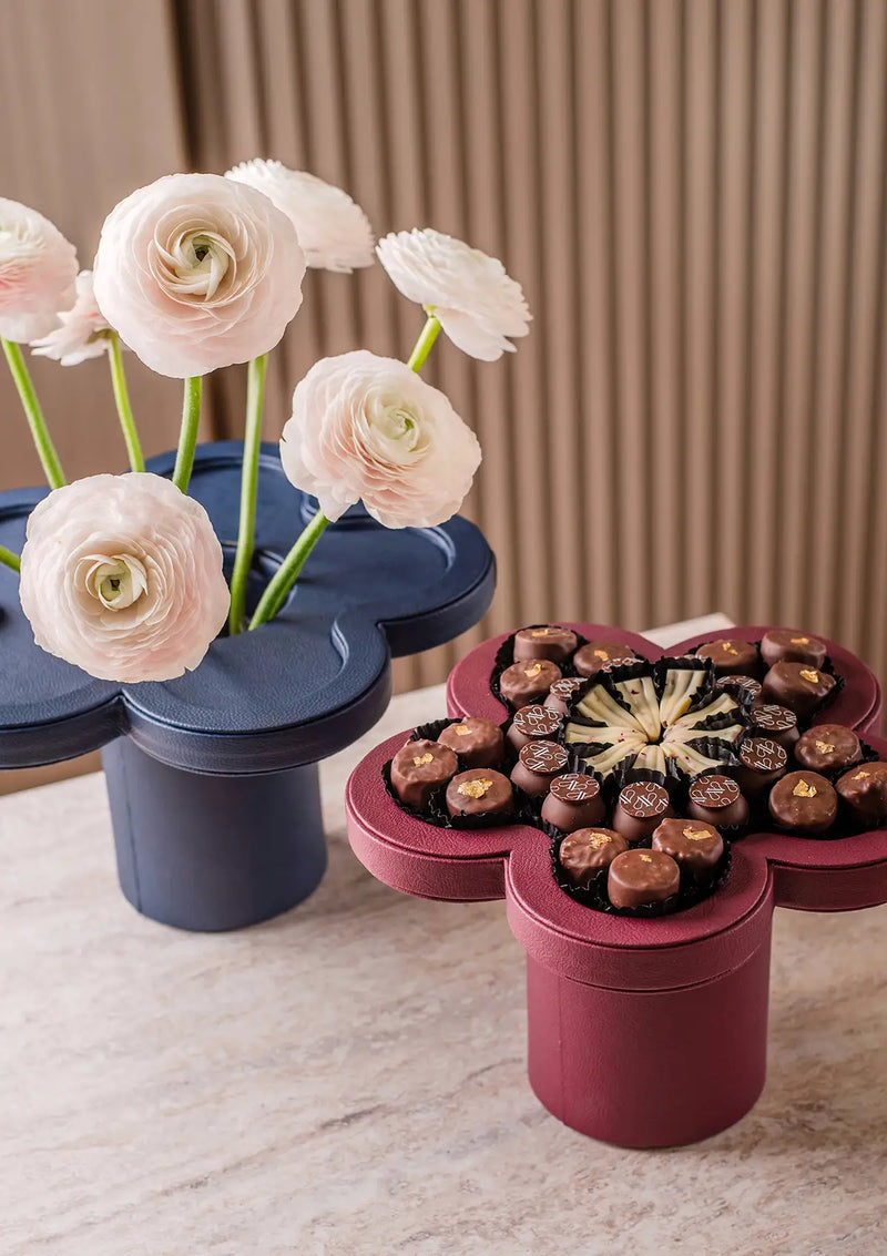 Luxury Leather Floral & Chocolate Trays Set