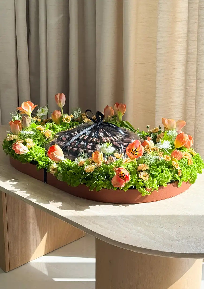 Oasis Floral Chocolate Tray
