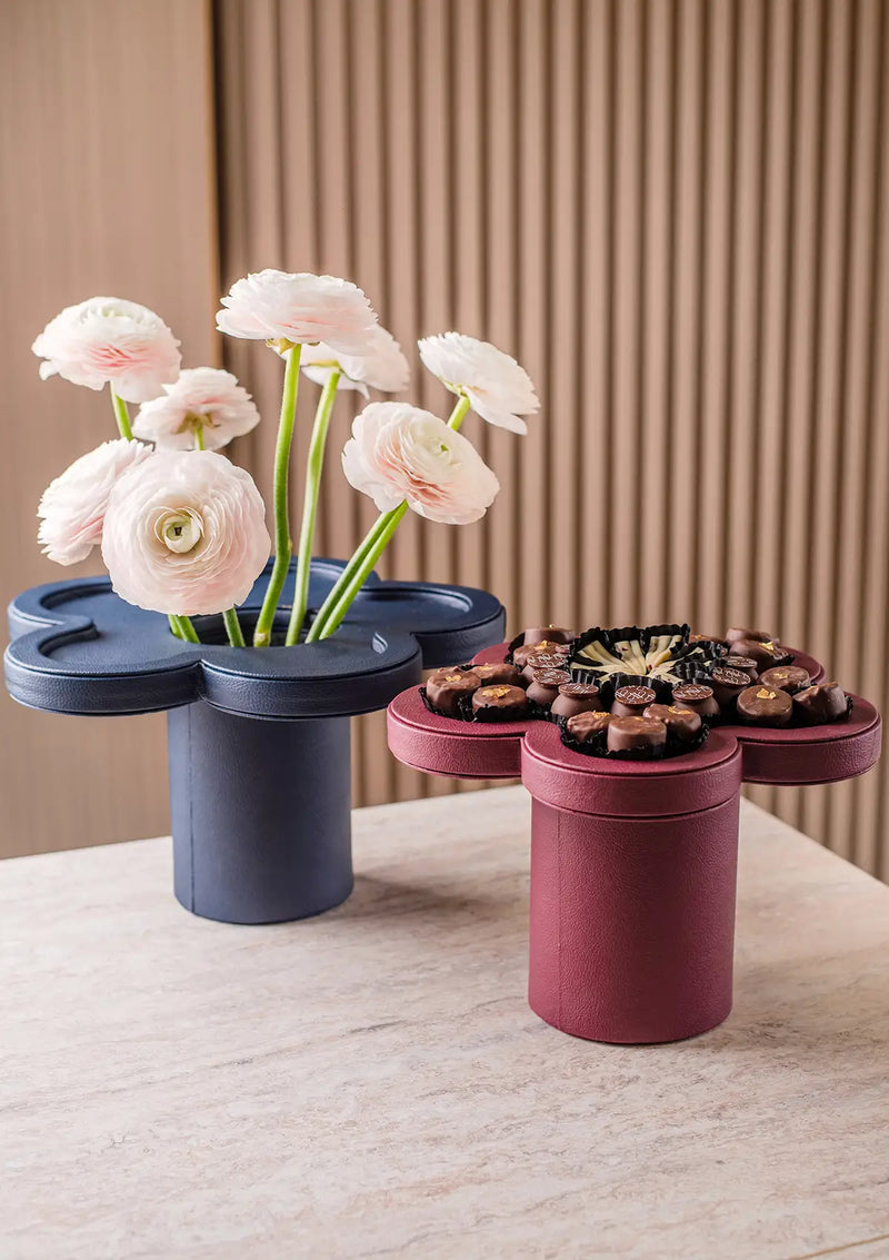 Luxury Leather Floral & Chocolate Trays Set